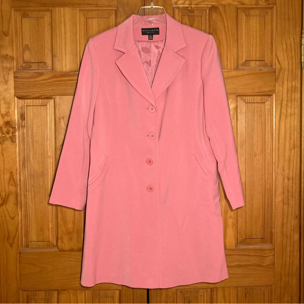 NWOT Gallery Vintage 90s Trench Coat Lined Pink Size XLP Petite XL